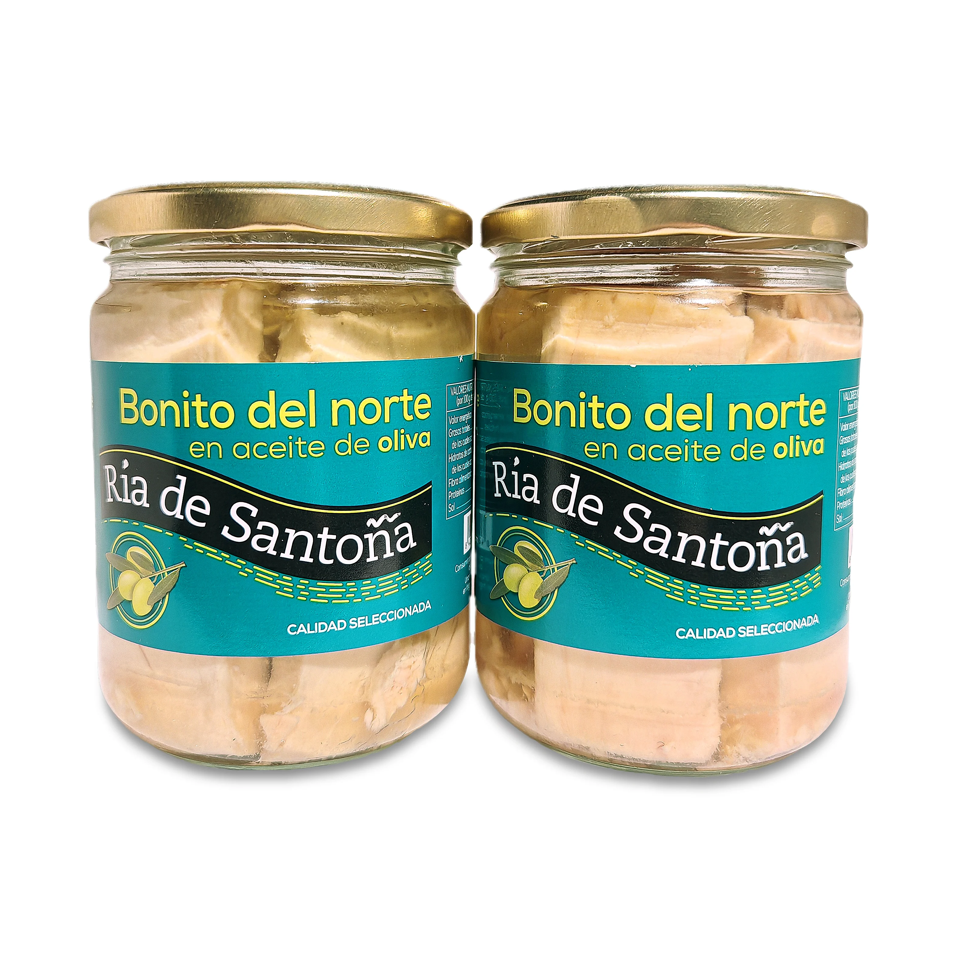 Bonito del norte en aceite de oliva de Ria de santoña (Pack de 2 unidades de 400gr)