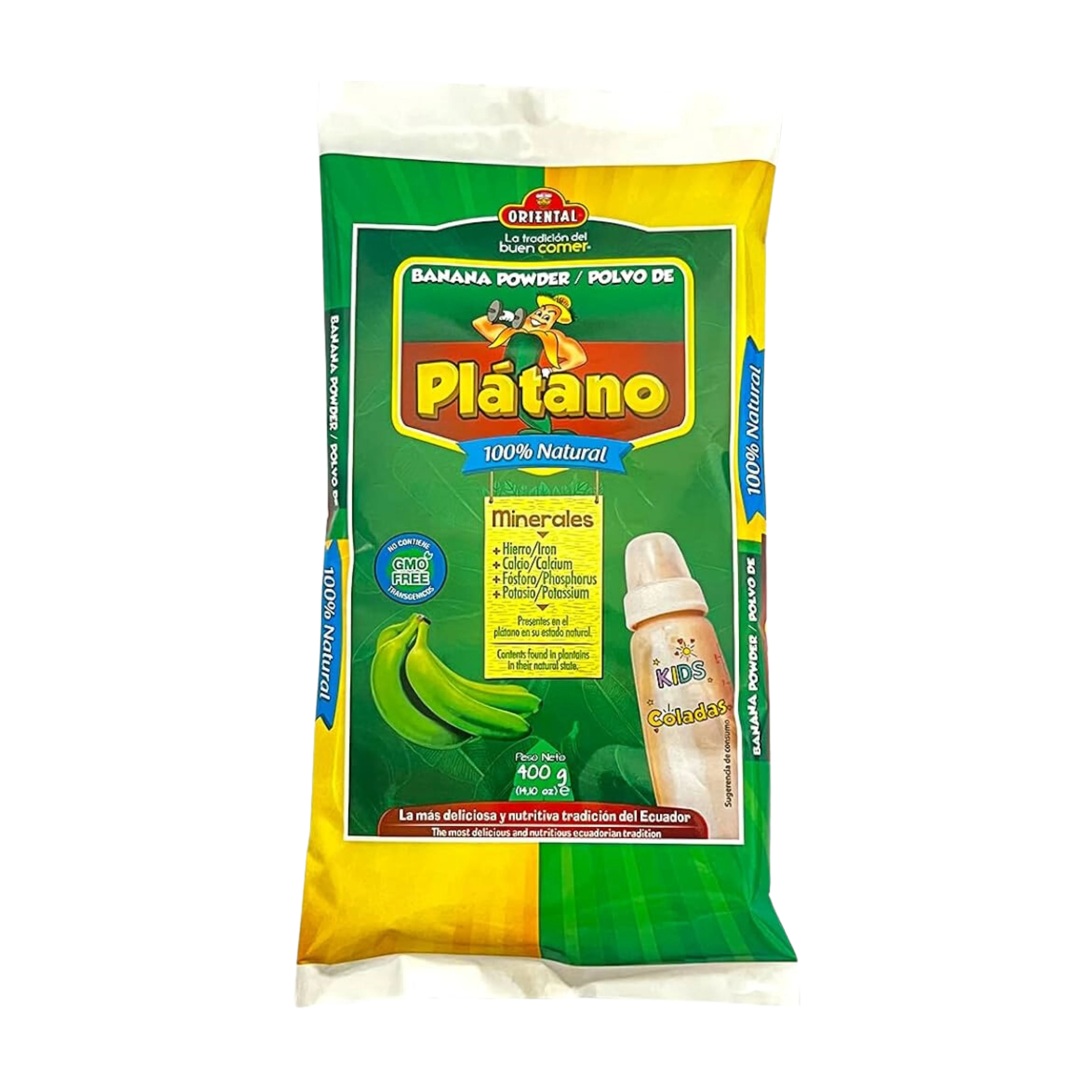 2 package of banana flour. NATURAL 100% 400G. Equator