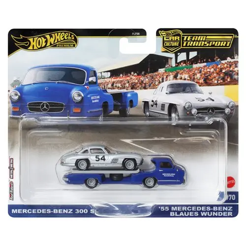 Hot Wheels Team Transport 2024 MERCEDES BENZ 300SL + 55 MERCEDES BENZ BLAUES WUNDER