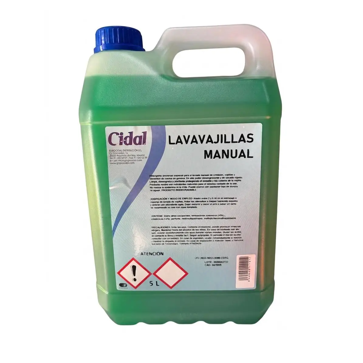 Lavavajillas Manual Cidal 5L - Detergente Viscoso