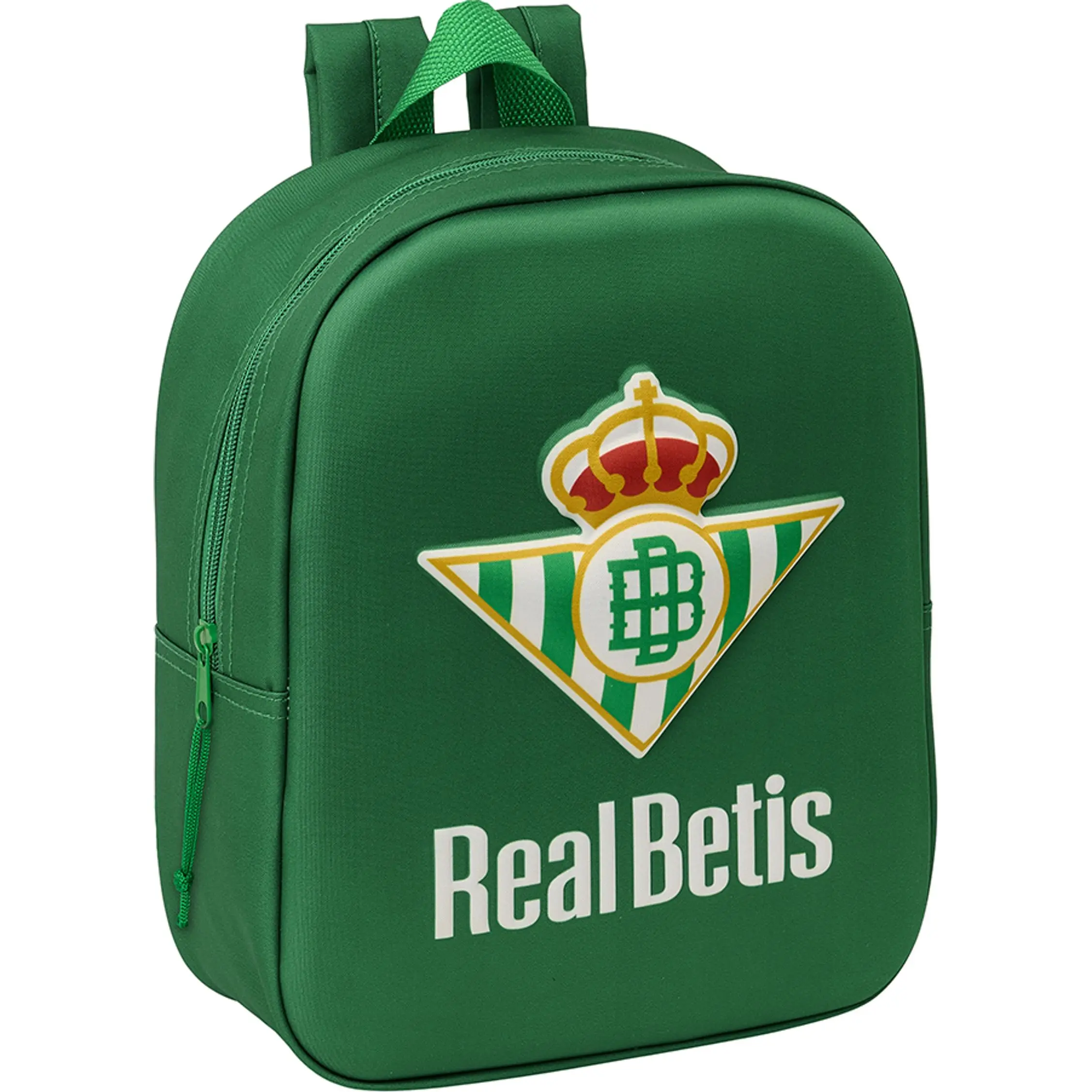 SAFTA  MOCHILA GUARDERIA 3D BOLSILLO RED REAL BETIS BALOMPIE - Mochila Escolar Licencia Oficial - Diseño Ergonómico - Amplio Espacio de Almacenamiento - Bolsillos Multifuncionales