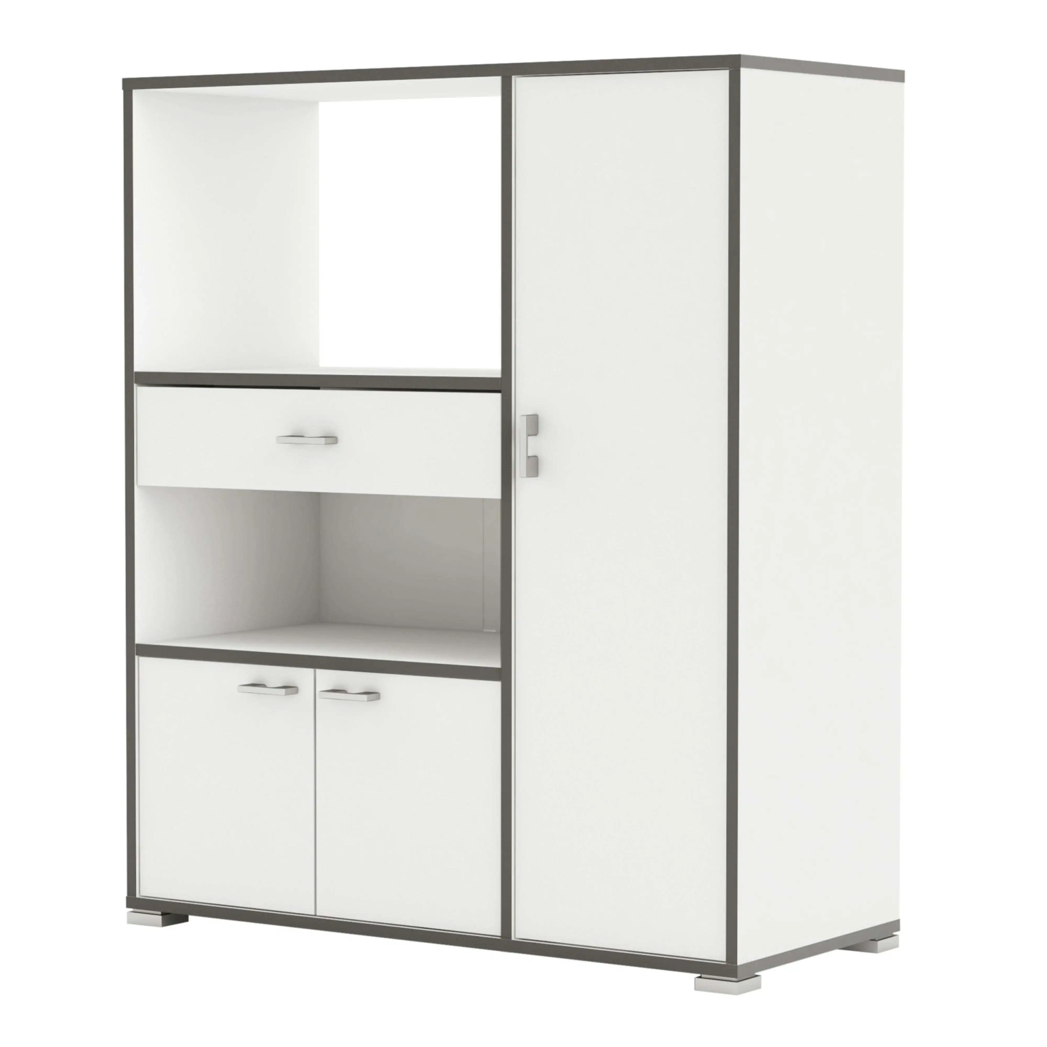 Miroytengo Mueble Auxiliar Cocina con Almacenaje Blanco y gris 90x107x40 cm