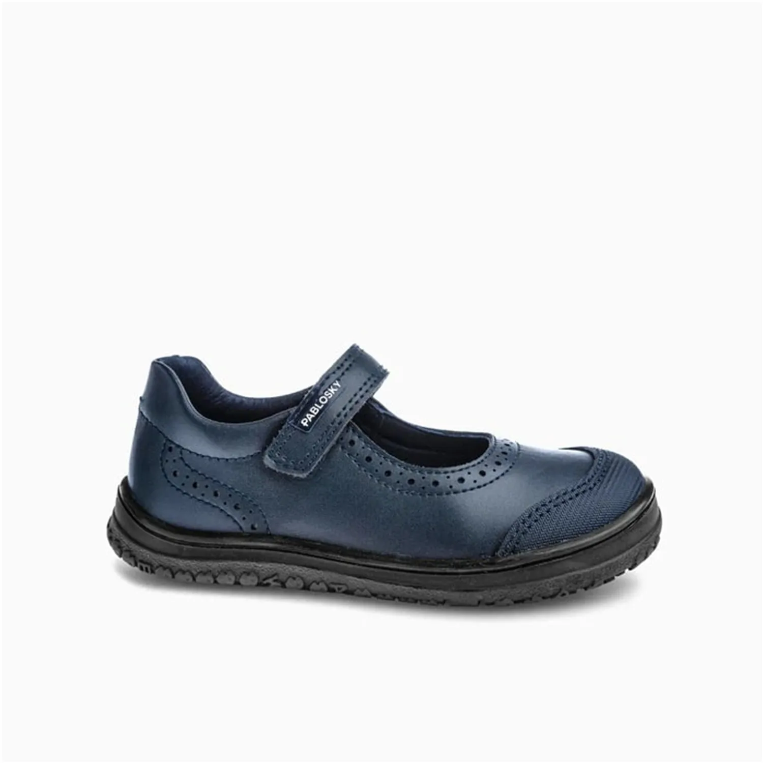 Zapato Respetuoso Barefoot De Colegio Para Niñas, Marca Pablosky, En Color Marino. Pablosky