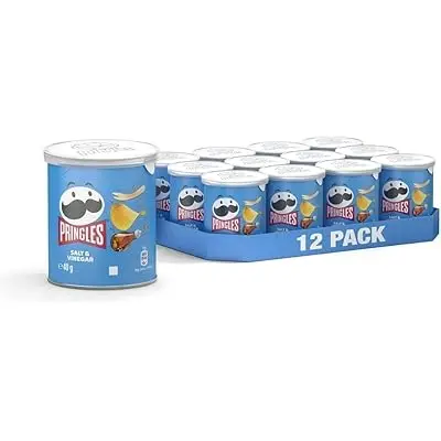 PATATAS PRINGLES SAL Y  VINAGRE - PACK 12 UNIDADES, 40 GR. POR UNIDAD