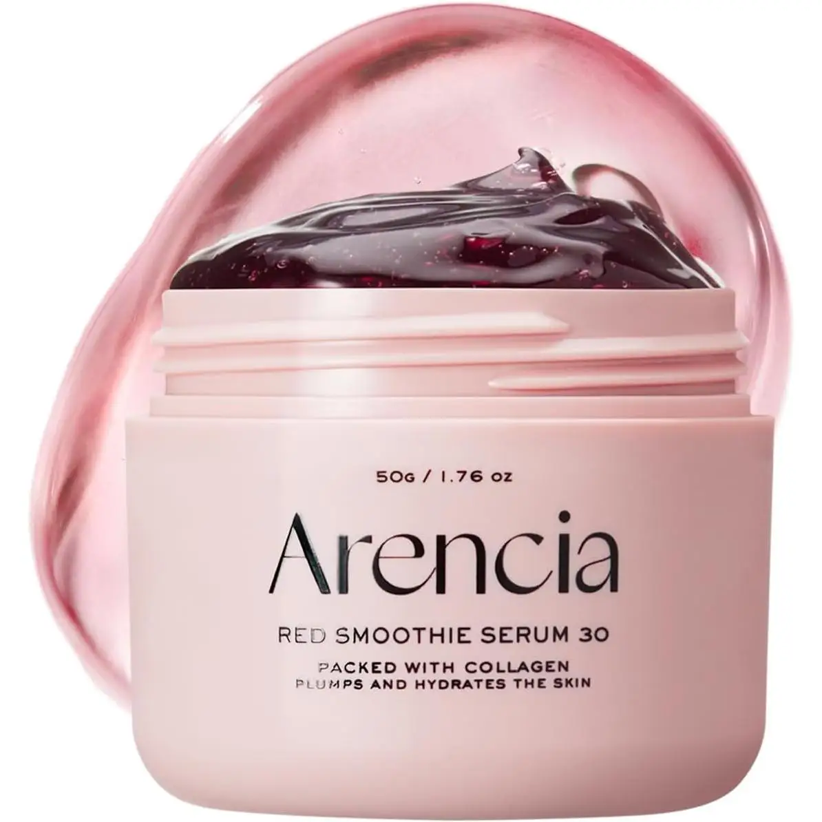 Arencia – Suero mascarilla facial Overnight Red Smoothie – Iluminante y calmante con colágeno rojo 30 %, niacinamida y vitamina E