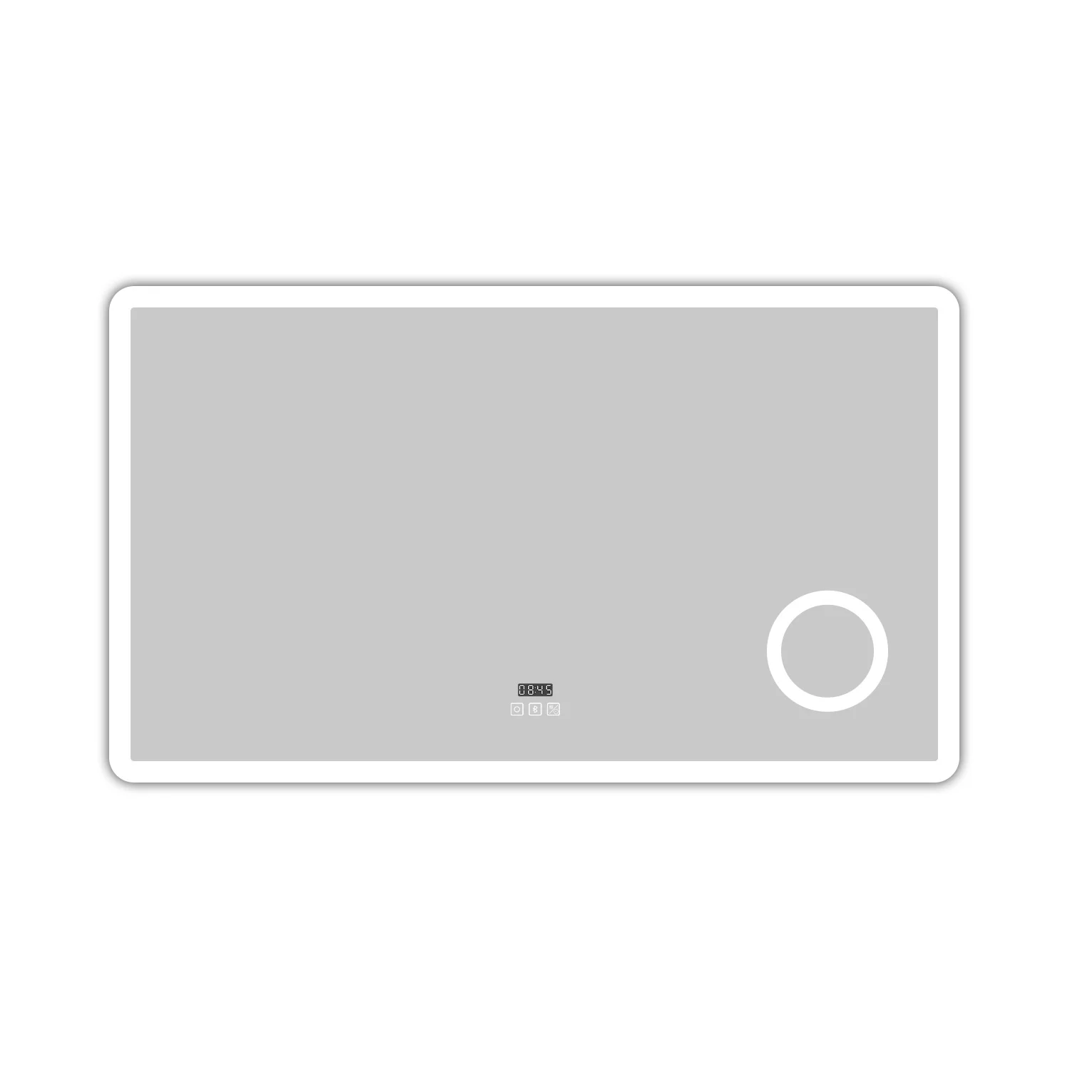 Aica LED Espejo de Baño 100 x 60cm con Reloj, Bluetooth, Lupa 3x, Regulable en 3 Temperaturas de Color