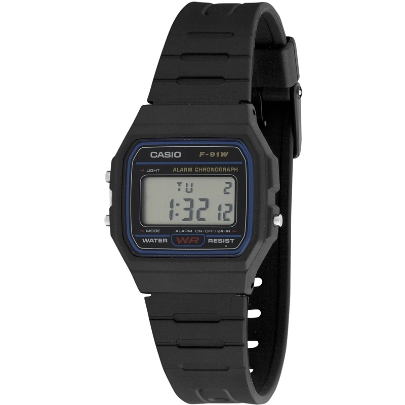 Reloj Digital Casio F-91w-1yer Collection para Hombre Negro Resistente Al Agua