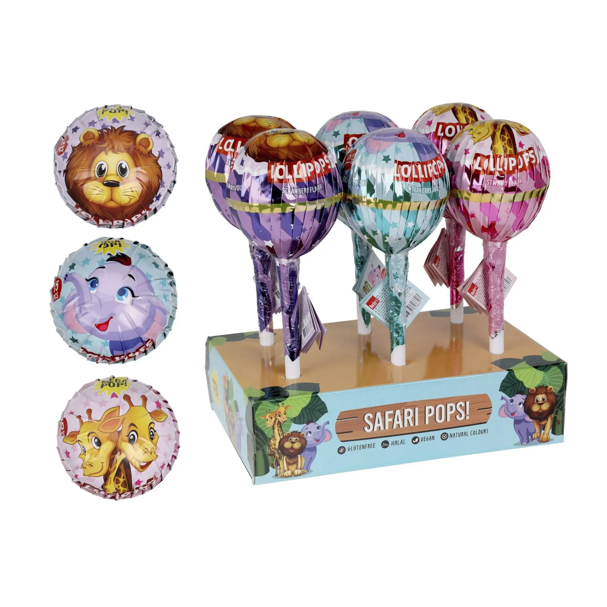Piruleta XL de diseño ALEATORIO con sabor a fresa
