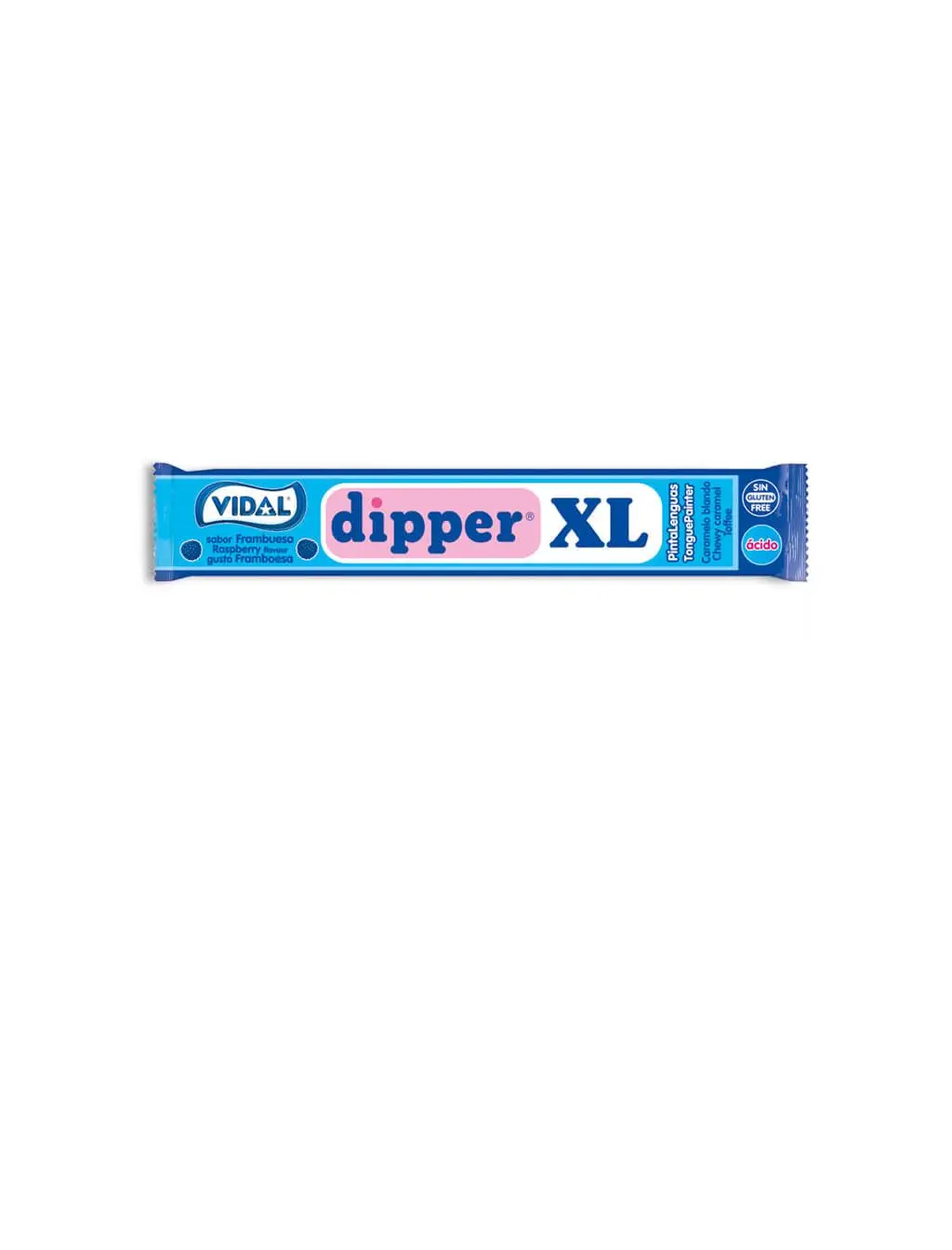 VIDAL DIPPER XL flavor raspberry-soft caramel-face-GLUTEN-free-vegan-Box 100unds