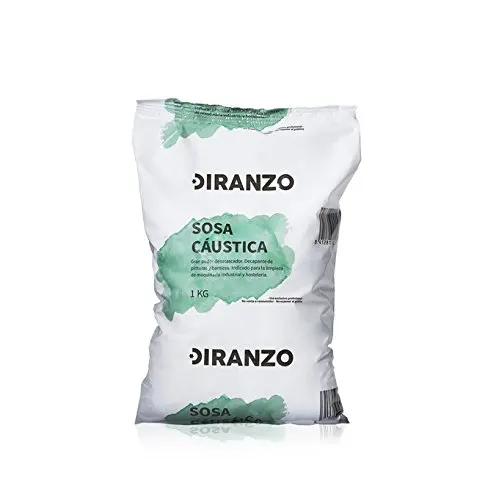 Sosa cáustica de 1 kg Diranzo, ideal para la elaboración de jabón, aceitunas, limpiezas profundas y desatascos