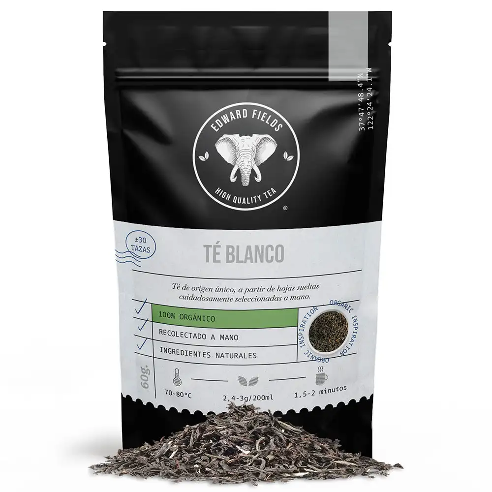 Té blanco orgánico a granel de origen único Vietnam. Té bio recolectado a mano con ingredientes naturales y ecológicos.