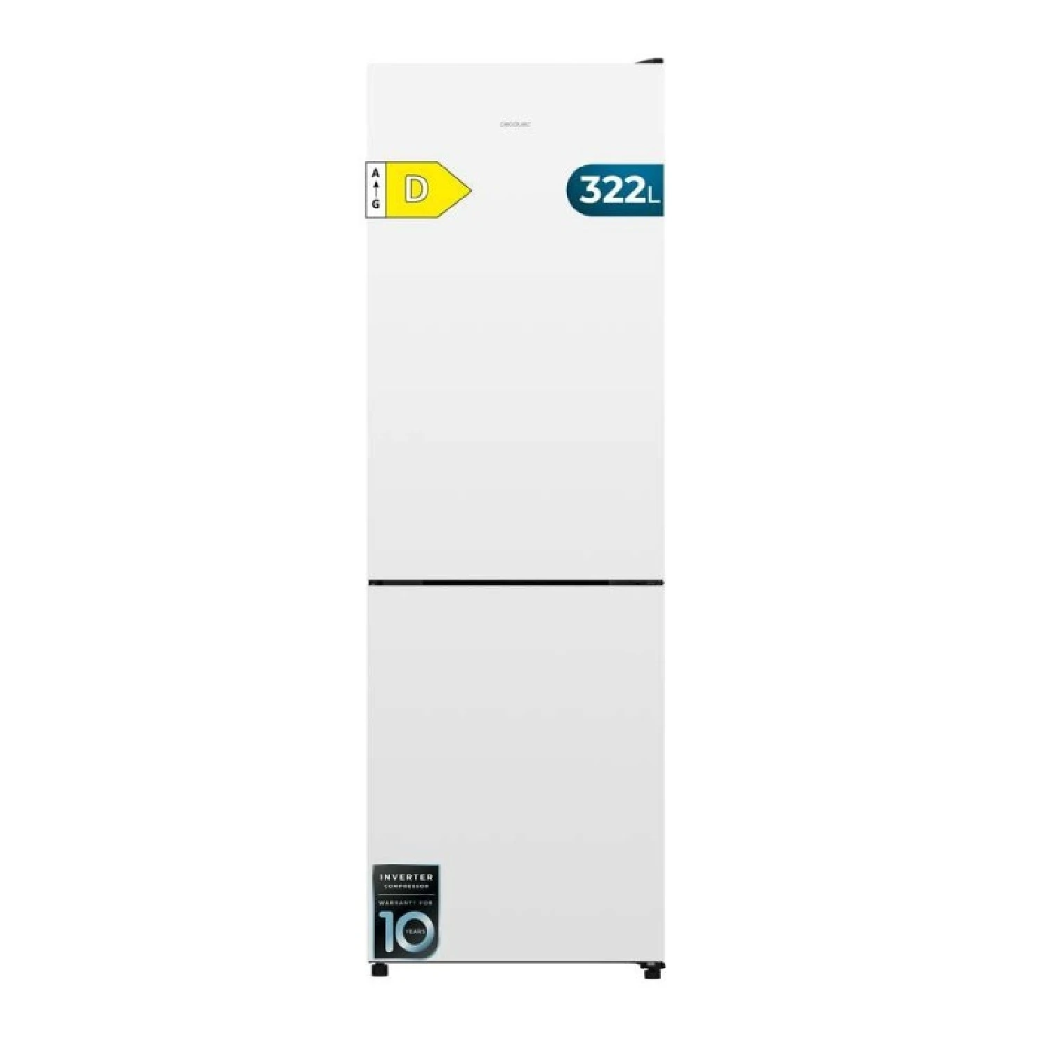 Cecotec Frigorífico Combi 322L Total NoFrost Bolero CoolMarket Combi 322i White D. Alto 185,5cm, Ancho 59,5cm, Multi Airflow