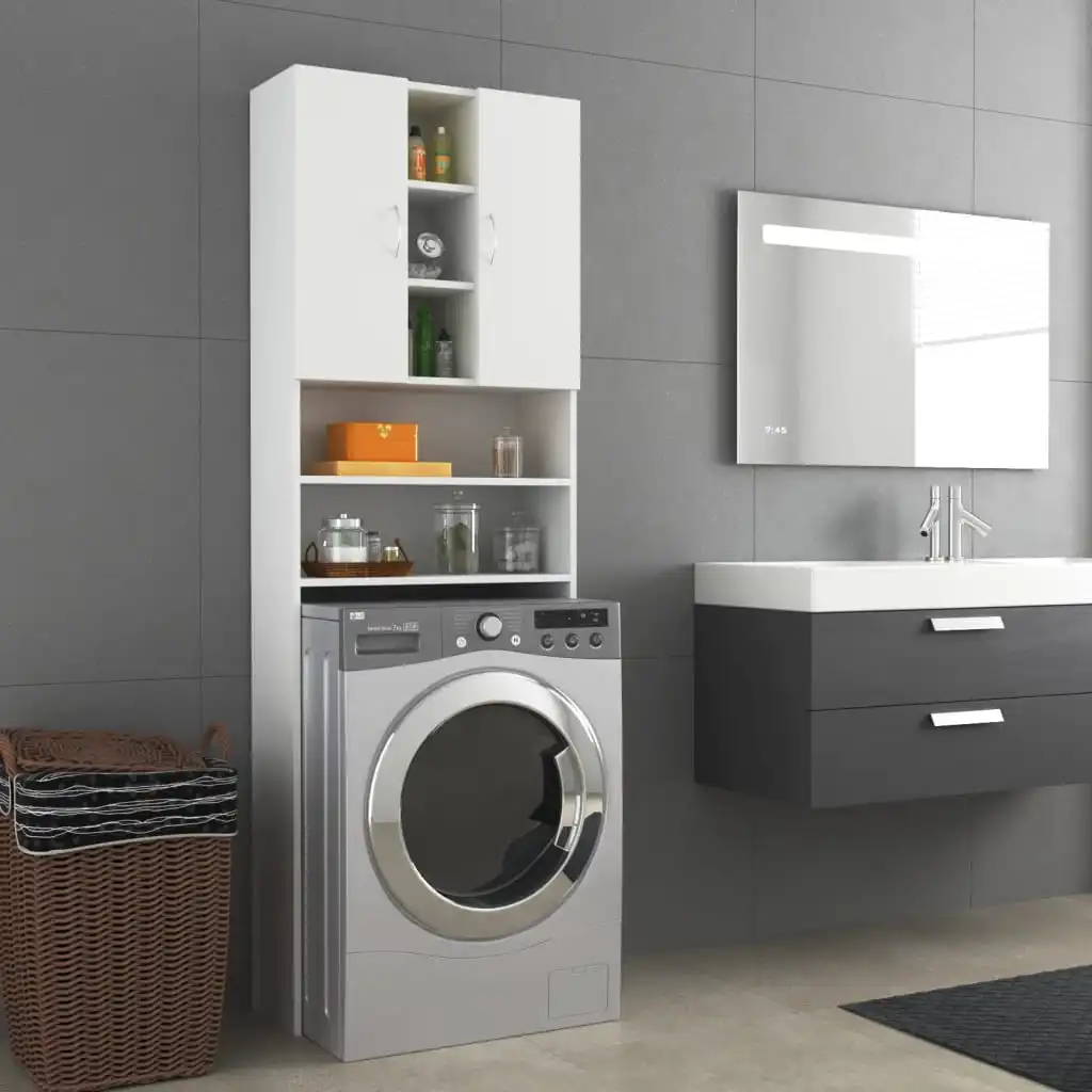 Washing machine cabinet bathroom toilet shelf furniture Colada White Color, smoked oak, Sonoma oak and more