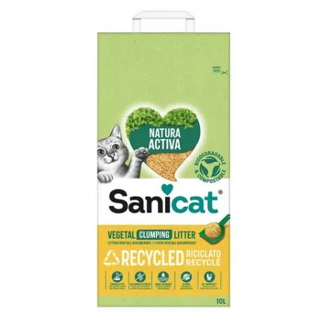 Arena Aglomerante Sanicat Natura Activa Recycled para Gatos 10 L