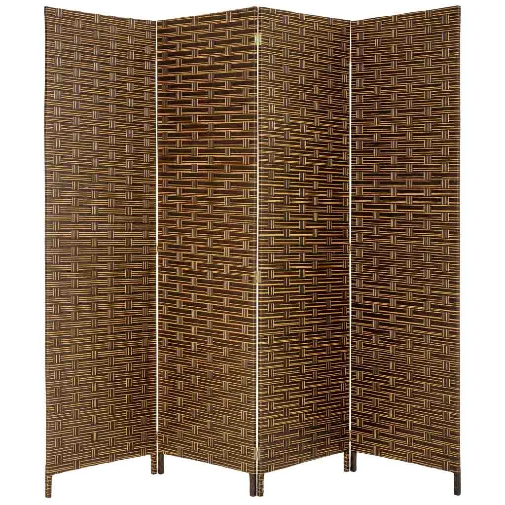 Wonderlust Deco - Biombo de papel trenzado 4 hojas 50(x4)x3x180h cm Marrón 50(x4)x3x180h cm