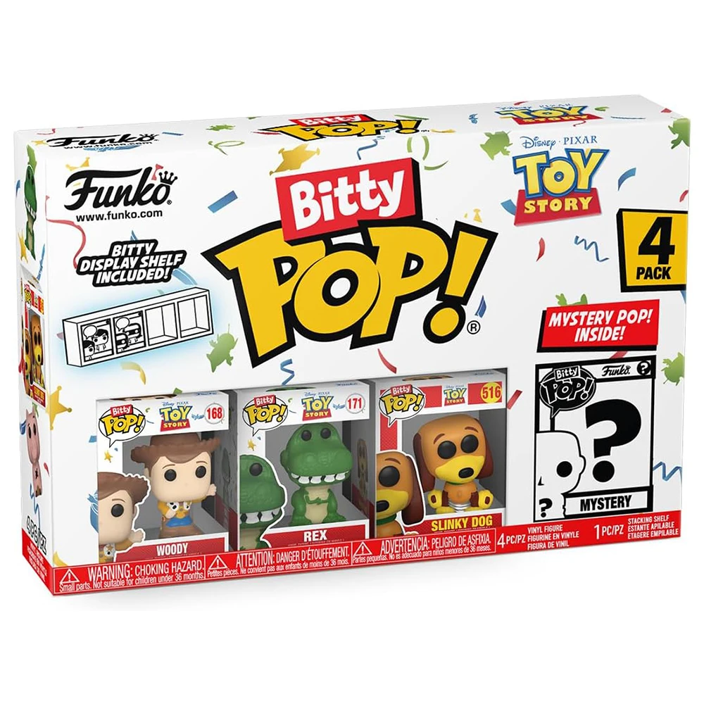 FUNKO BITTY POP! TOY STORY - WOODY, REX, SLINKY Y ¿?, LICENCIA OFICIAL - 73042