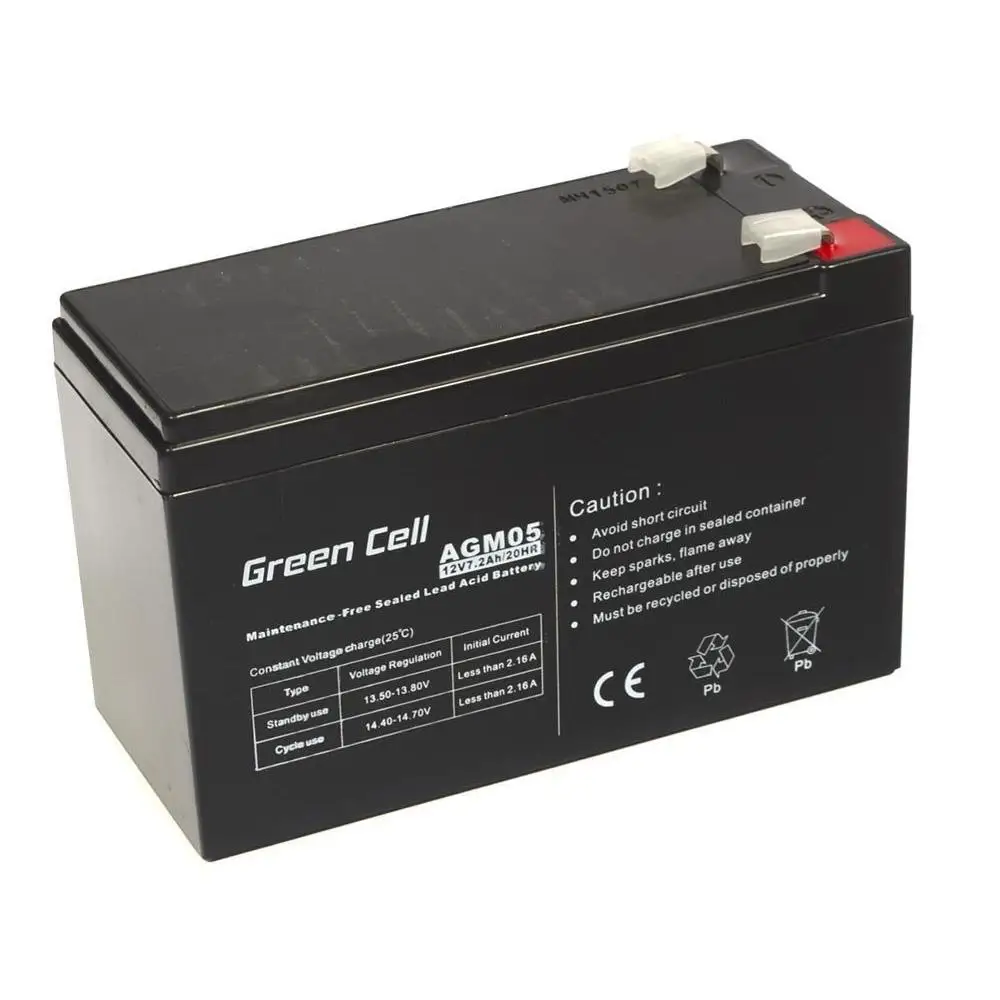 Green Cell Batería Plomo AGM VRLA 12V 7.2Ah Gel Repuesto Niños Quad