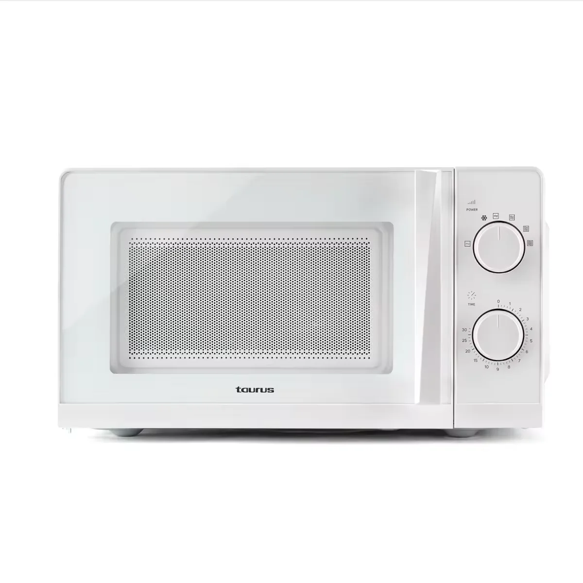 Taurus - Microondas Ready. Color Blanco o Negro. Acero. Potencia 1100 W. Longitud Cable 100 cm. Capacidad 20 Litros.