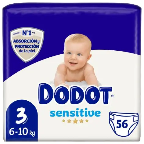 DODOT Sensitive diapers size 3 (6-10kg) 56 pieces box 3 bags Total 168 diapers