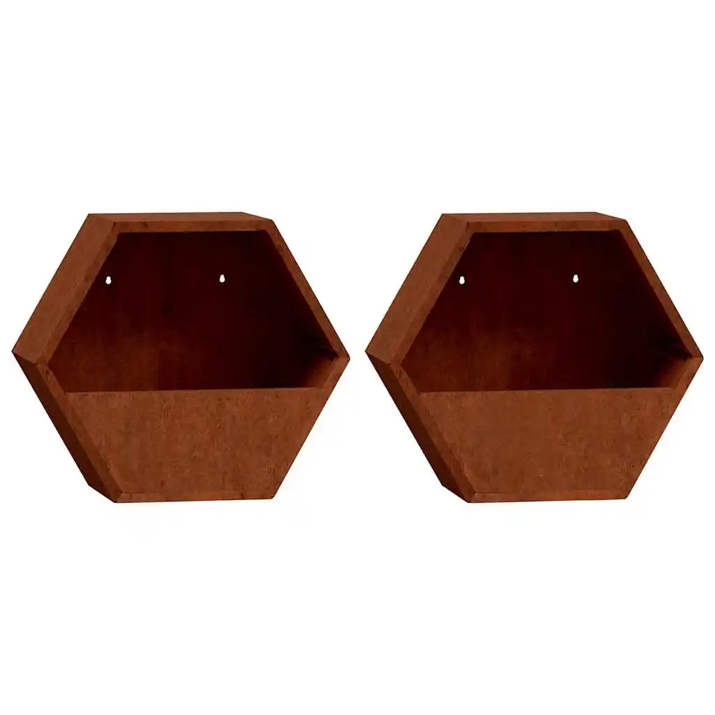 Jardineras de pared 2 uds acero corten oxidado 46x10x40 cm Maceta de exterior apta para verduras, flores, hierbas y fresas. Ideal para el patio o el balcón. Planta resistente. Macetas para el hogar y
