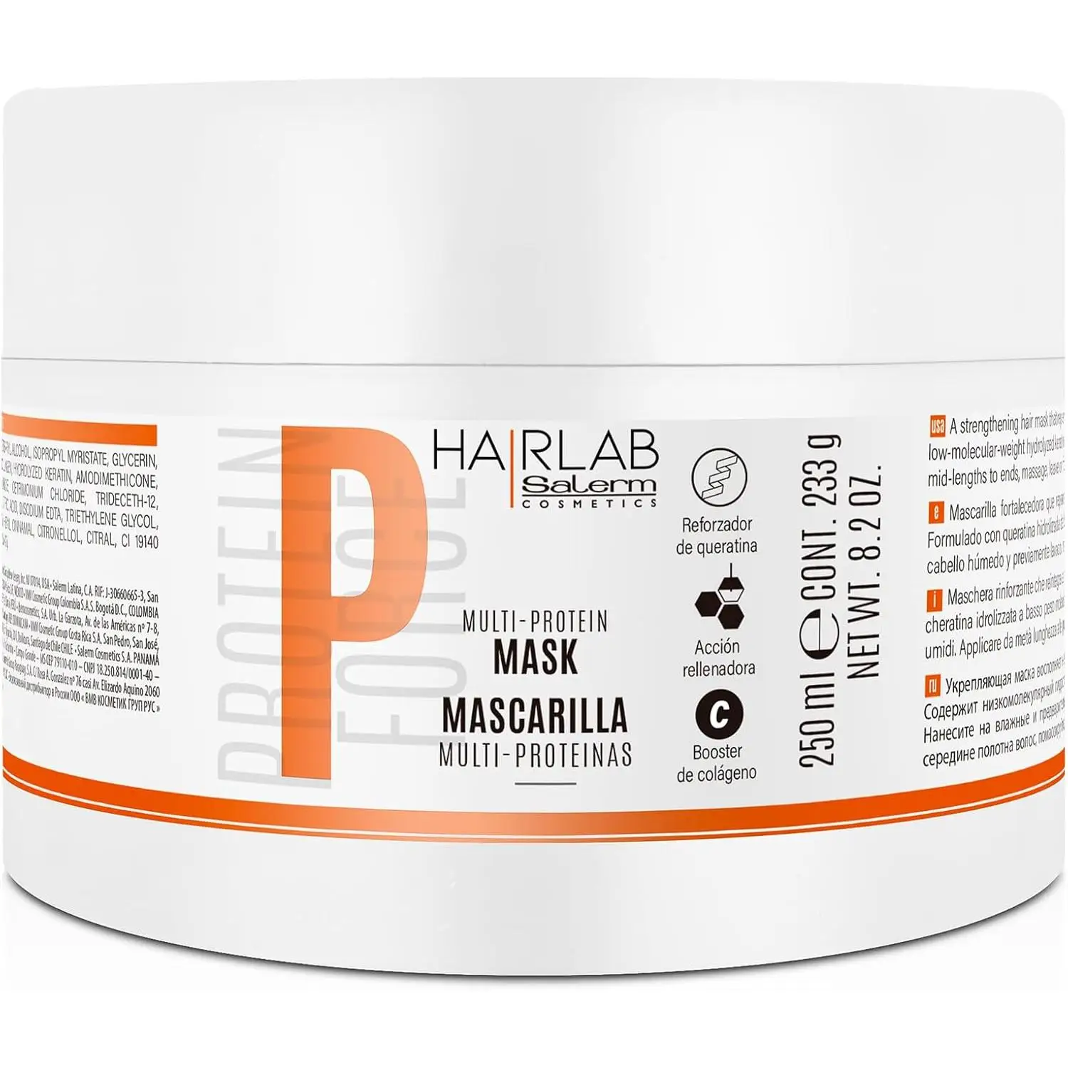SALERM - Mascarilla Cabello Dañado - Multi-Proteínas Hair Lab - 250 ml - Repone la Falta de Queratina Natural - Proporciona Cuerpo a la Melena - Fortalece y Repara el Cabello - Sin Parabenos