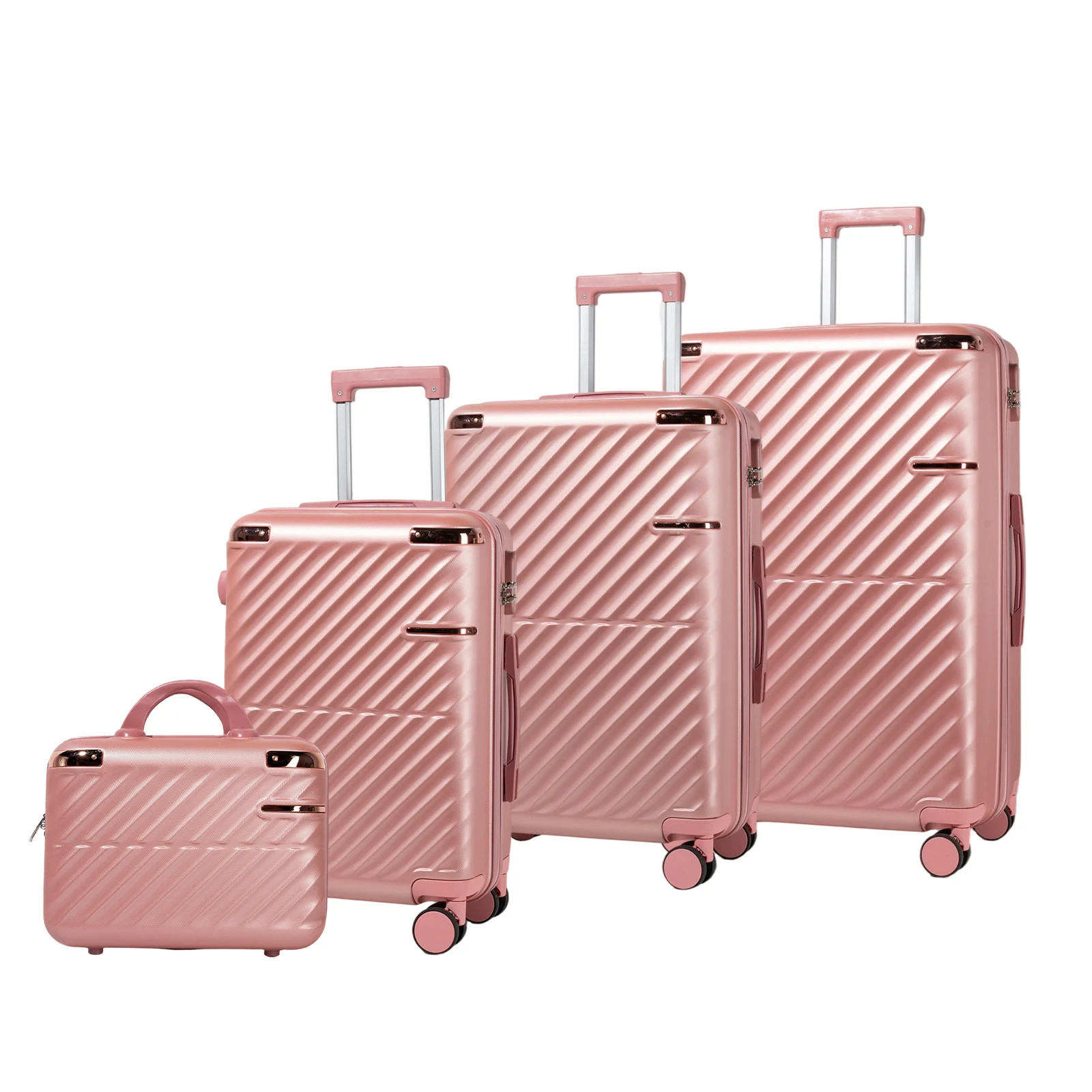 NONE S7 STAR Juego de 4 maletas de mano rigidas con ruedas giratorias,Maleta de Viaje Ligera con Protectores derenta Esquina,14/20/24/28 Pulgadas,Carc