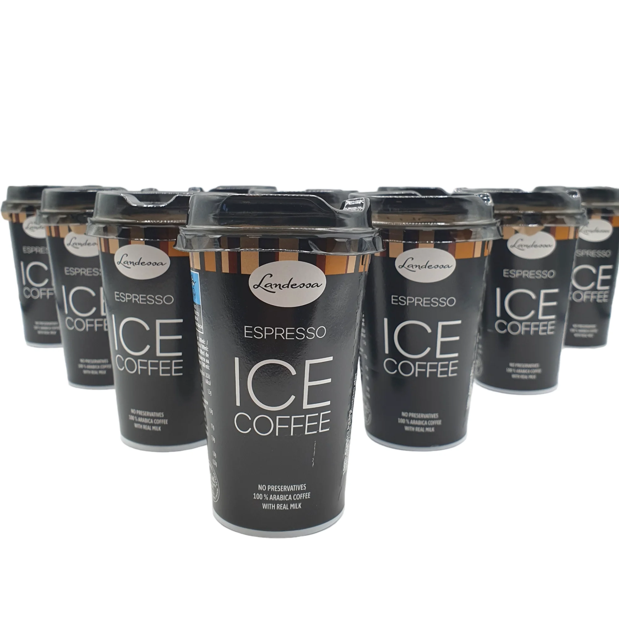 Café Frío Listo para Tomar - CapuChino - Latte Machiatto - Pack de Vasos de Café Espresso Listo para Beber – 10 Vasos x 220 ml - Landessa