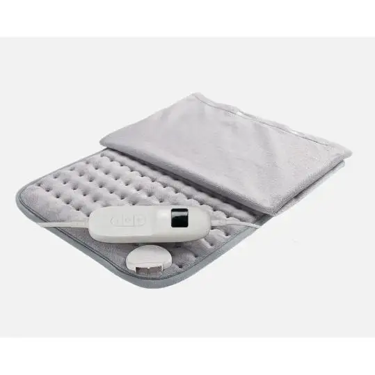 ABRILA Almohadilla Electrica vellon Gris 100w 40x30cm C/cubierta 9niveles PROTECCION SOBRECALENTAMIENTO Y APAGADO AUTOMÁTICO tras 90 minutos Lavable
