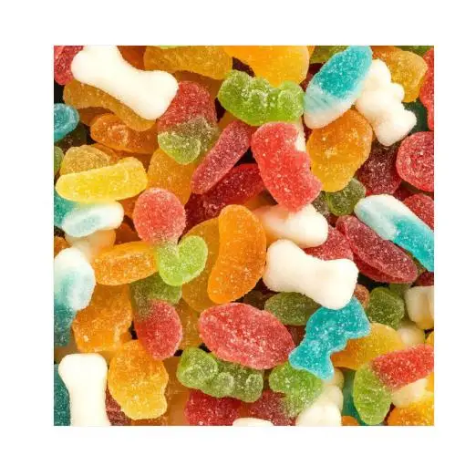 VIDAL Multisurtido Azúcar bolsa de 1Kg aprox 392 uds Mix de golosinas mini con cobertura de azúcar. sabor a Cereza, limón, plátano, naranja y fresa tamaño mini sin gluten  sin grasa sabor original
