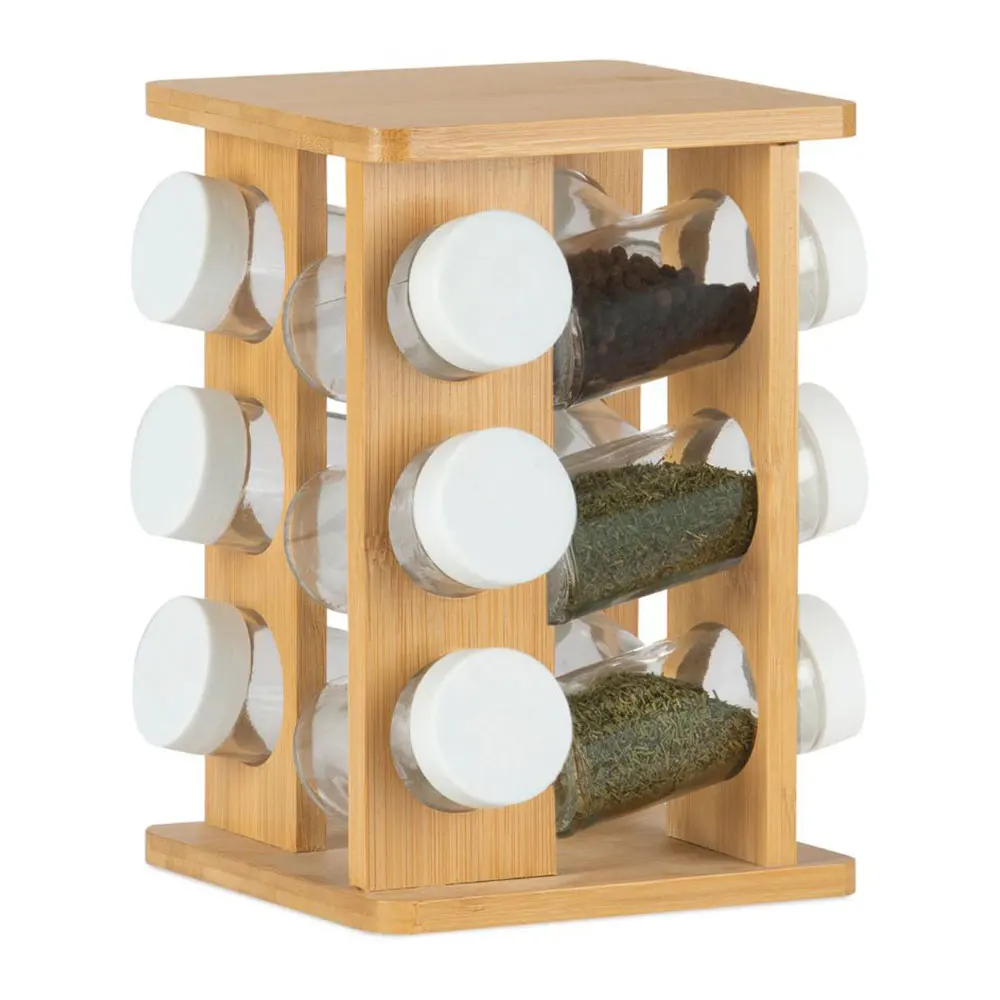 Bamboo kitchen rotary spice rack CC72105 ANDREA HOUSE