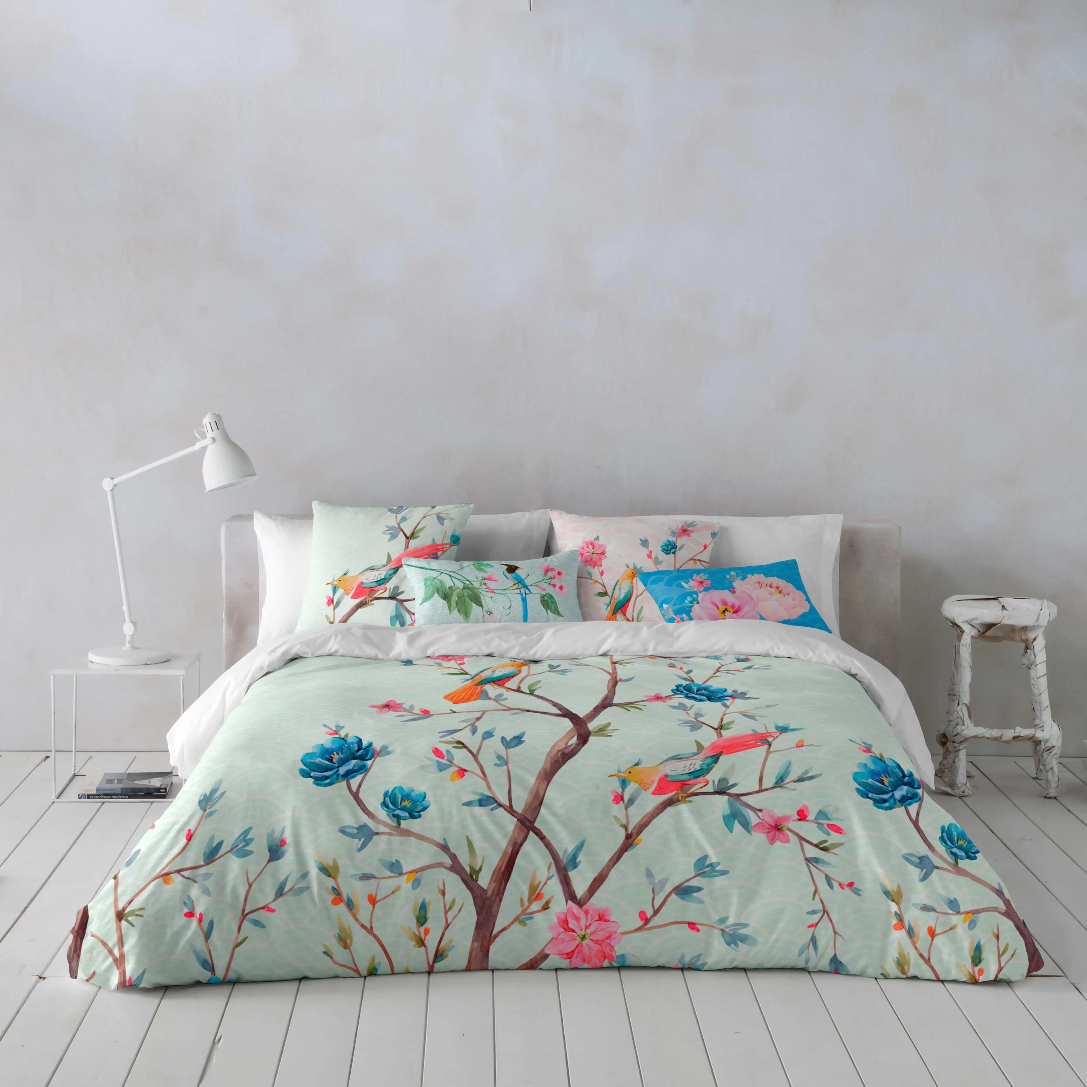 ICEHOME - Funda Nórdica Estampada - Algodón Extrasuave - Incluye 1 o 2 Fundas de Almohada - Cama 90/135/150/180 cm - AMALIA