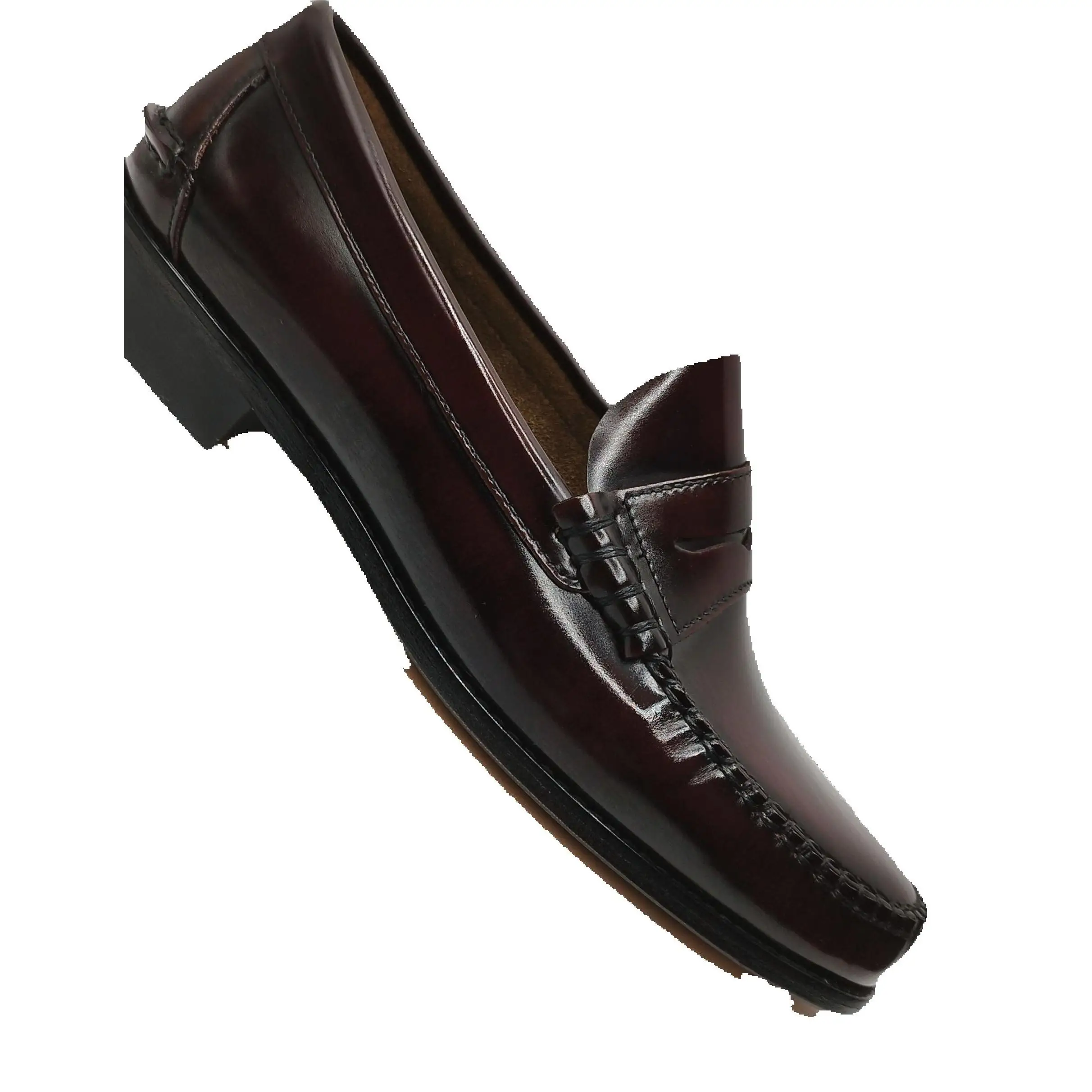 Castellano- Marca Pepe Castilla- Hechos en España-Mº 910 -Comodidad Absoluta -Suela de cuero -cosido -color Burdeos