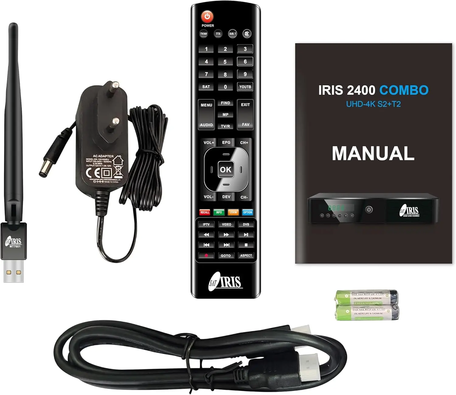 Iris 2400 uhd combo 4k - satellite receiver + dtt dvb-s2/dvb-t2