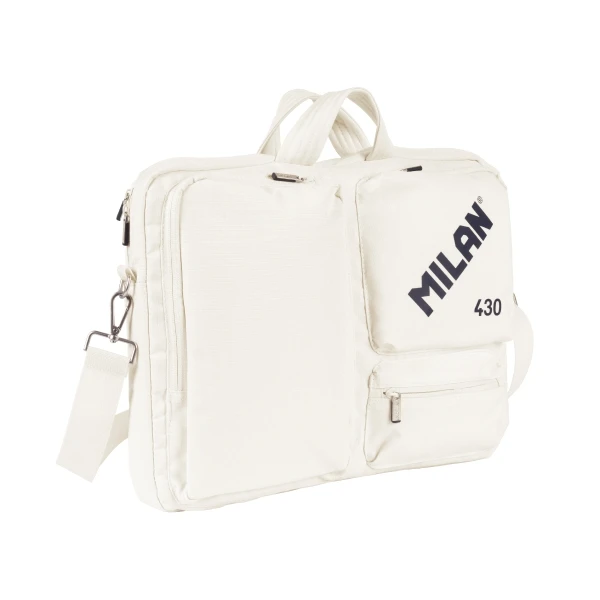 Milan 403 since 1918 maletin para portatiles hasta 17” - cierre de cremallera - 3 compartimentos - 42x34x9cm - color beige