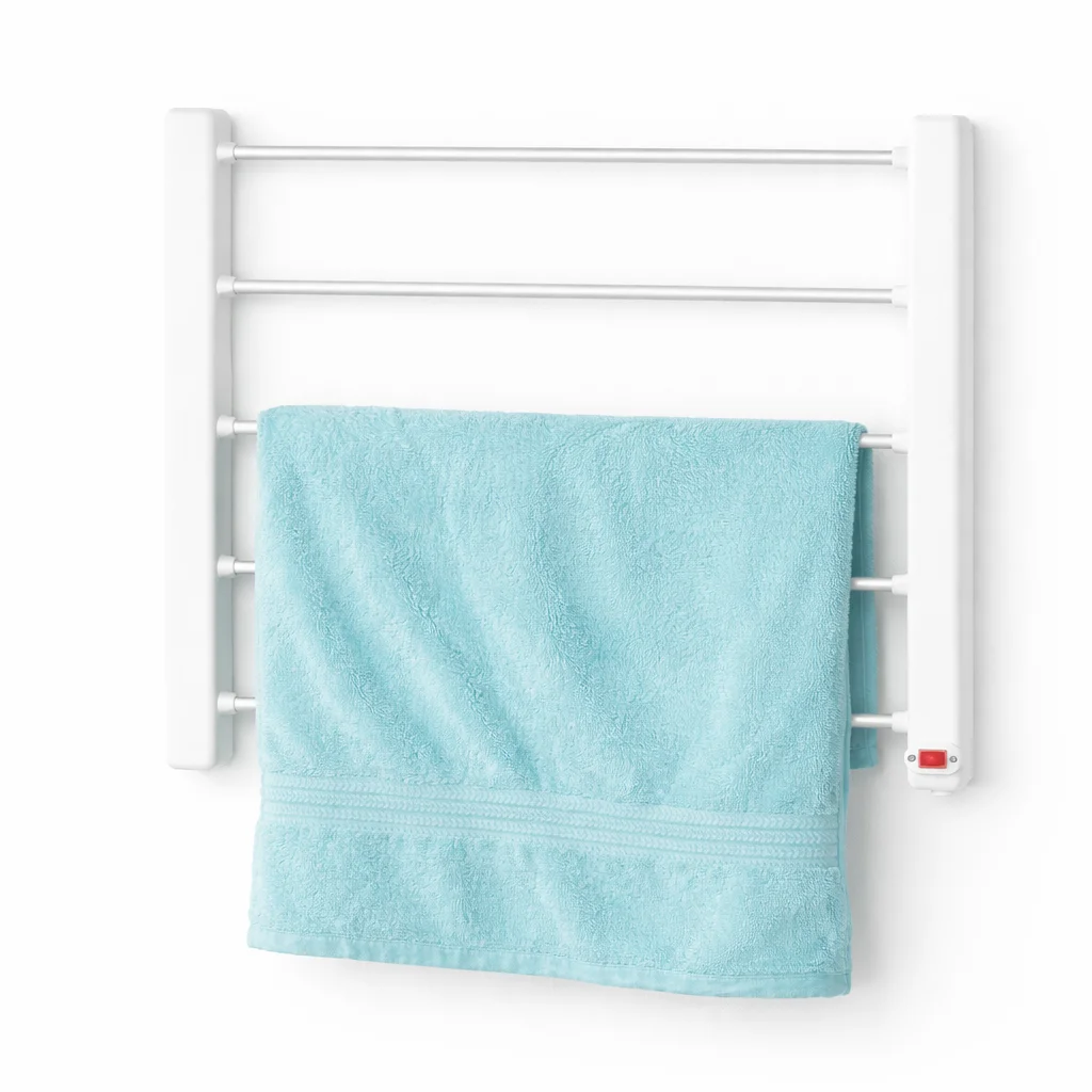 Jocca Toallero Eléctrico de Pared 65W con 5 Barras de Aluminio, Secado Rápido y Diseño Elegante para Baño