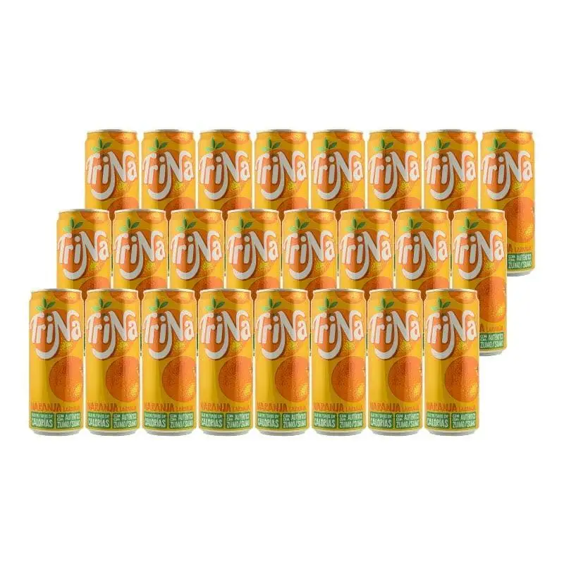 Trina de Naranja, Bebida Sin Gas de Naranja, Refresco Bajo en Calorías - Lata, Pack 24x33cl