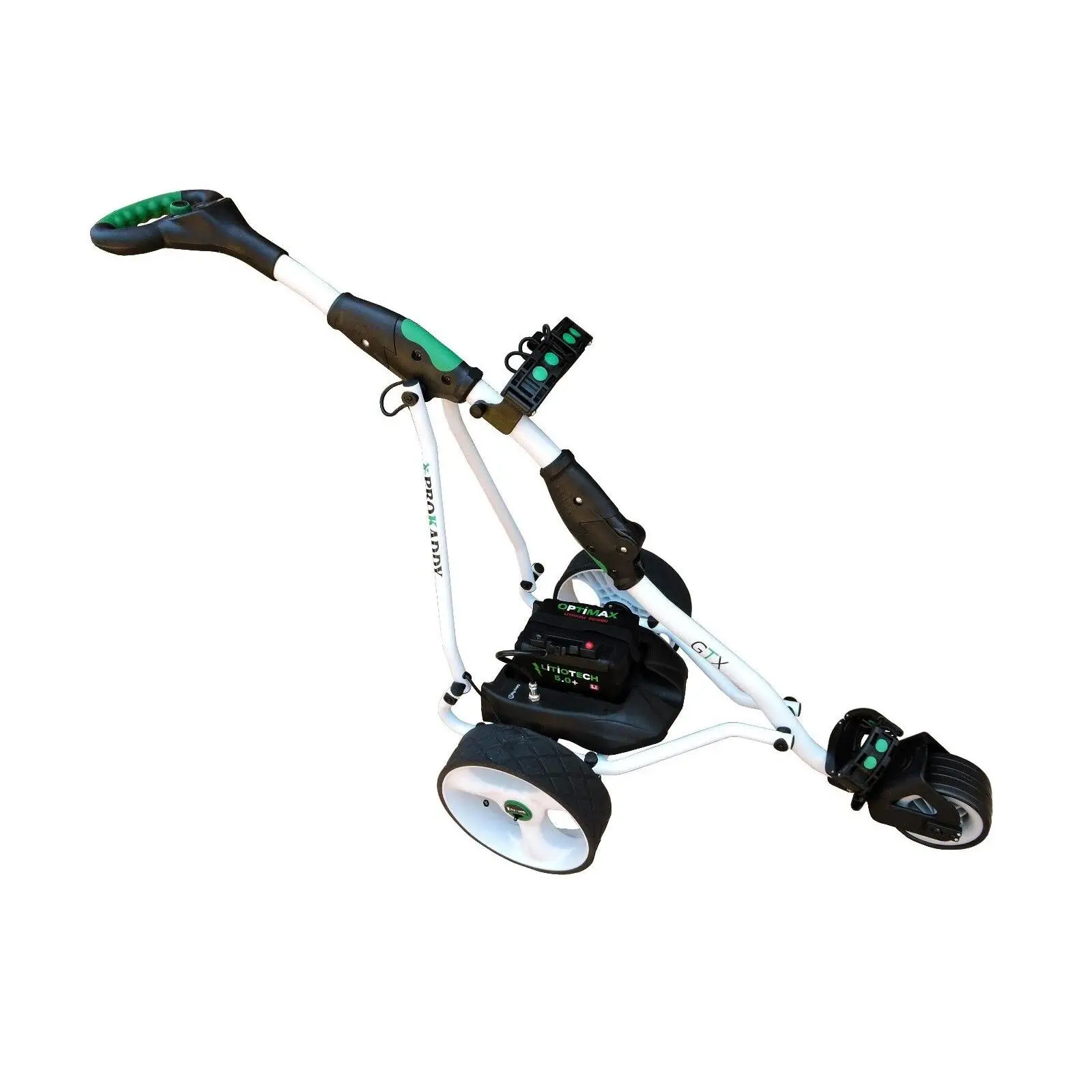 Pro Kaddy Prokaddy Carro de Golf Eléctrico Modelo D3GTXL Blanco con Batería de Litio 18AH - Diseño Ergonómico y Estructura Robusta