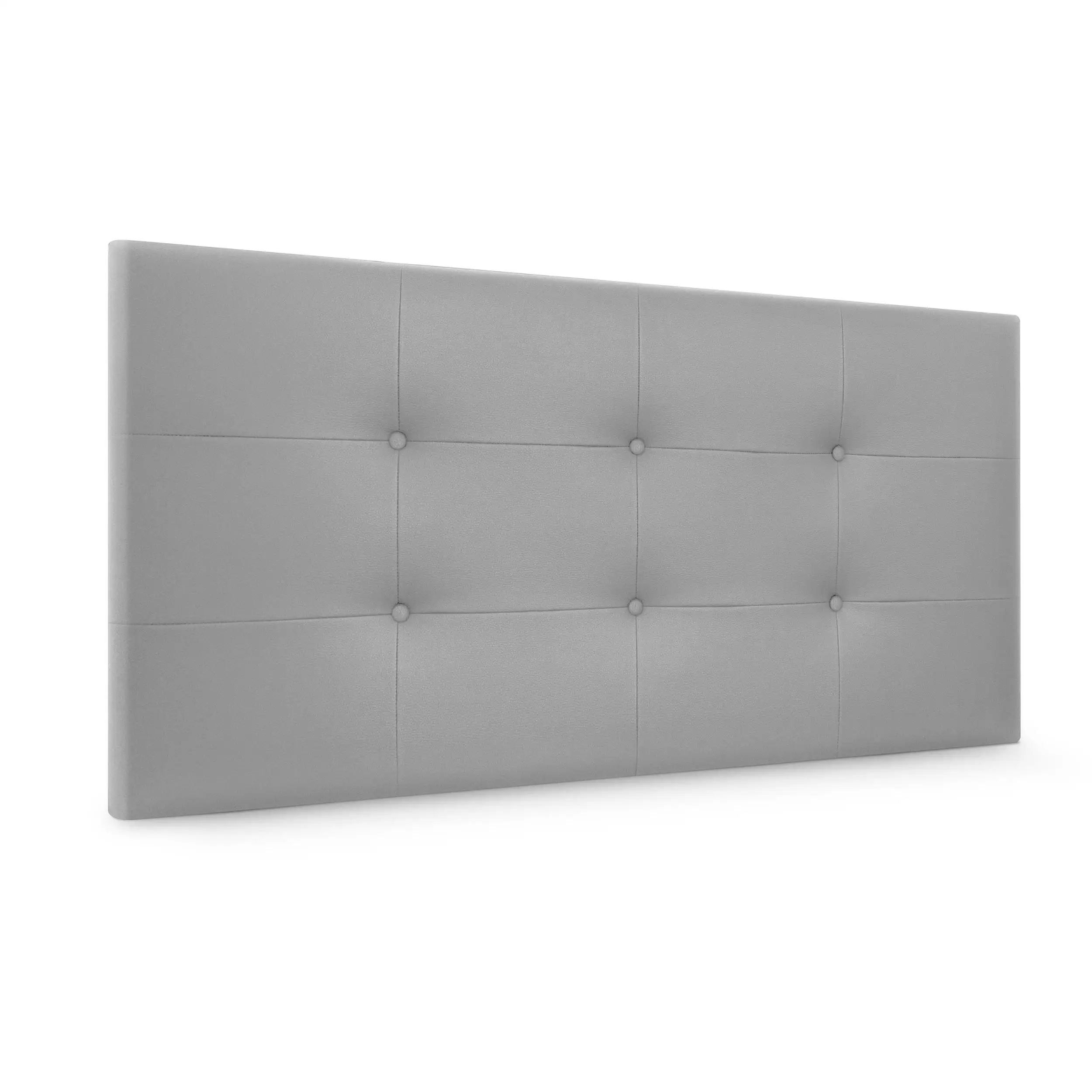 DHOME Cabecero Capitone Tapizado Polipiel o Tela Acualine con 8cm de Grosor Cabezales de Cama Acolchado Capitoné Cabeceros de Cama (Gris Claro Polipiel)