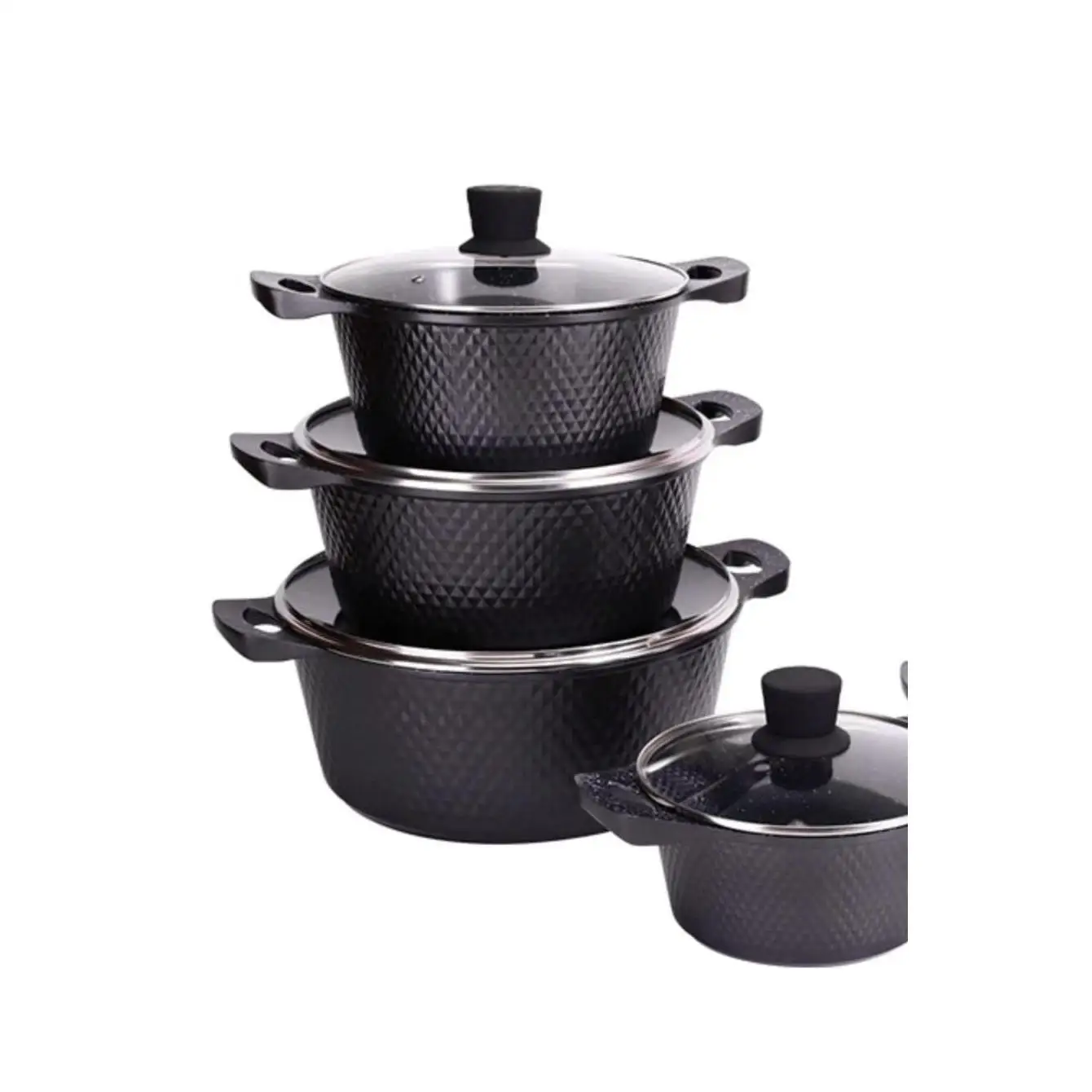 JUEGO DE OLLAS - CACEROLAS - SARTENES CON TAPA KAISER KOCH - 20 - 24 - 28 - 32 CM - VALE PARA INDUCCION