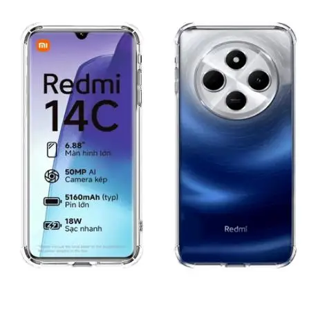FUNDA TRANSPARENTE PARA REDMI 14C NUEVA Y RESISTENTE