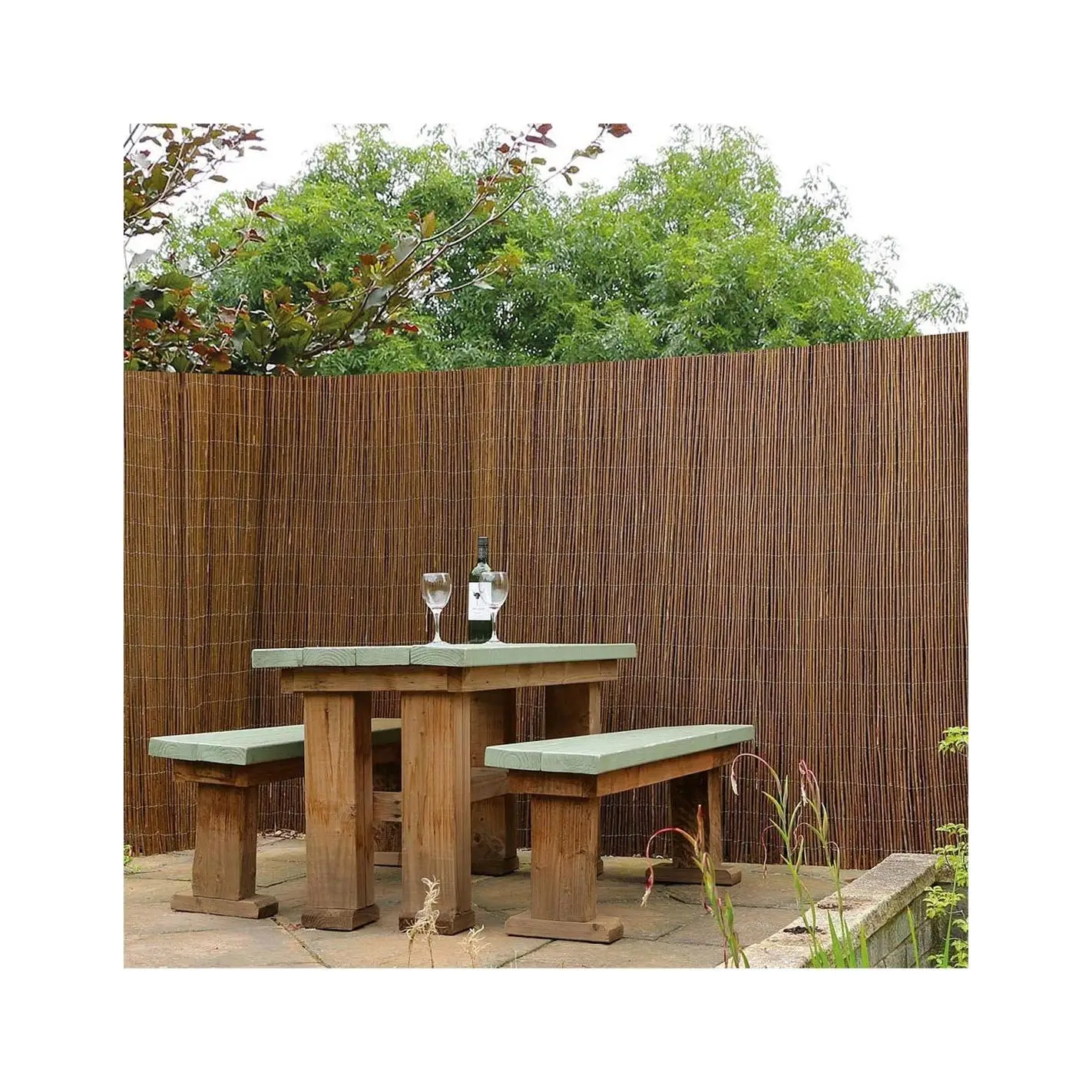 JARDIN202 - Cerramiento de Mimbre Natural Ecológico 80% Ocultación | Valla de Ocultación Decorativa Resistente