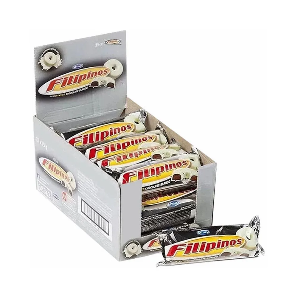 Caja Filipinos chocolate blanco Artiach 75gr, 15 ud. 8410000804232