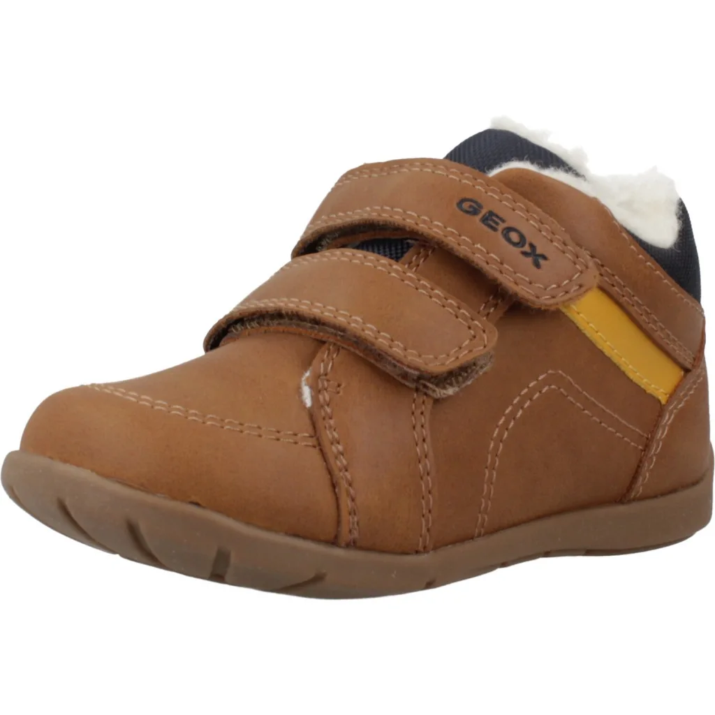 Geox B Elthan Boy Sneakers for Boys in Brown with Synthetic and Textile