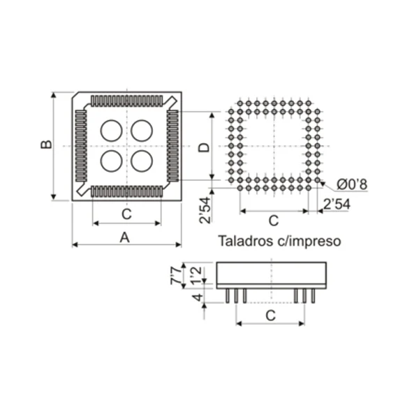 18 pcs/pack PLCC sockets 68 contacts Electro Dh 18.700/68 8430552026999