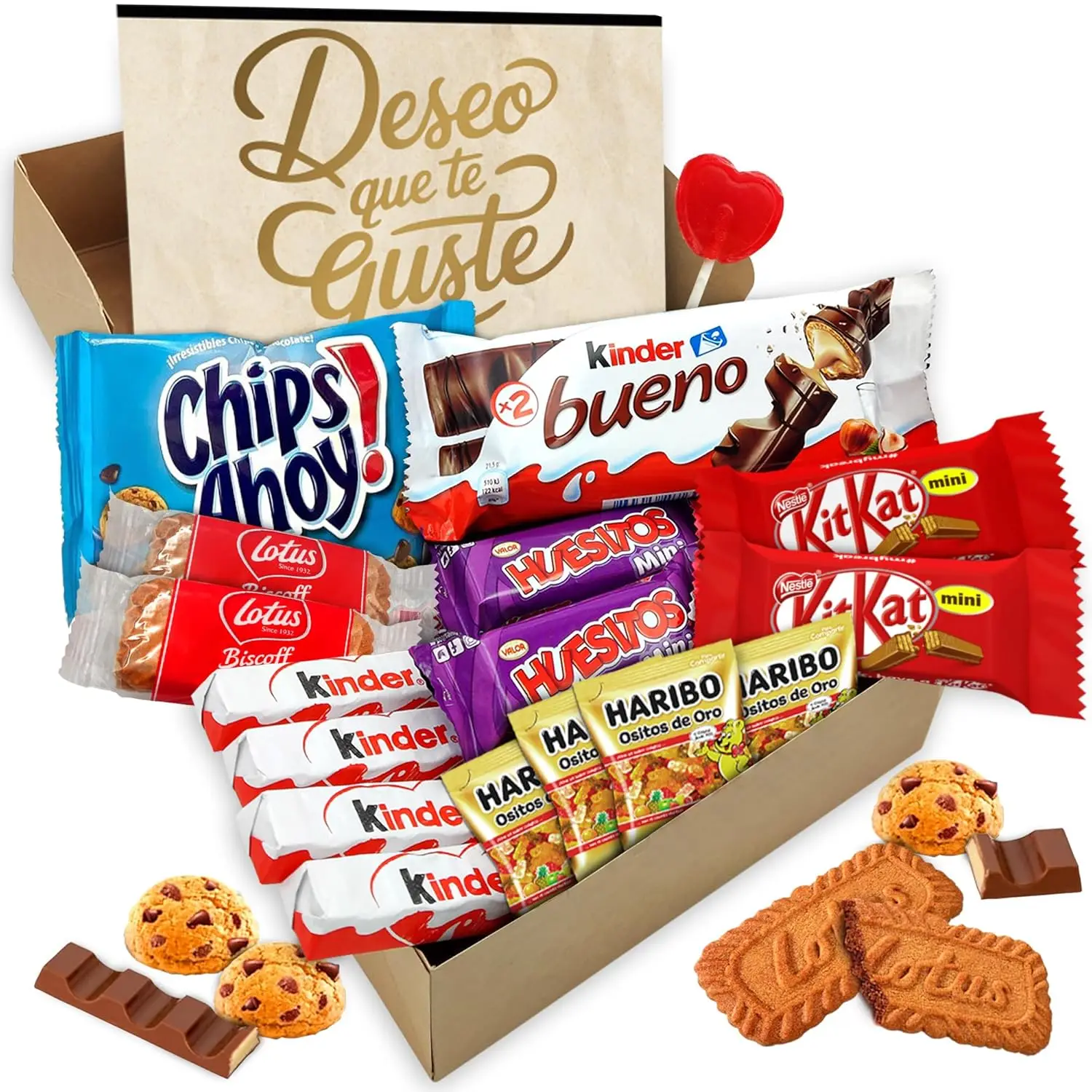 Cajita Regalo VIP con 17 Chocolates de Primeras Marcas Cia&Co. Un surtido con Kinder Bueno, Cards, Kit Kat, Twix, Mars — oferta en AliExpress