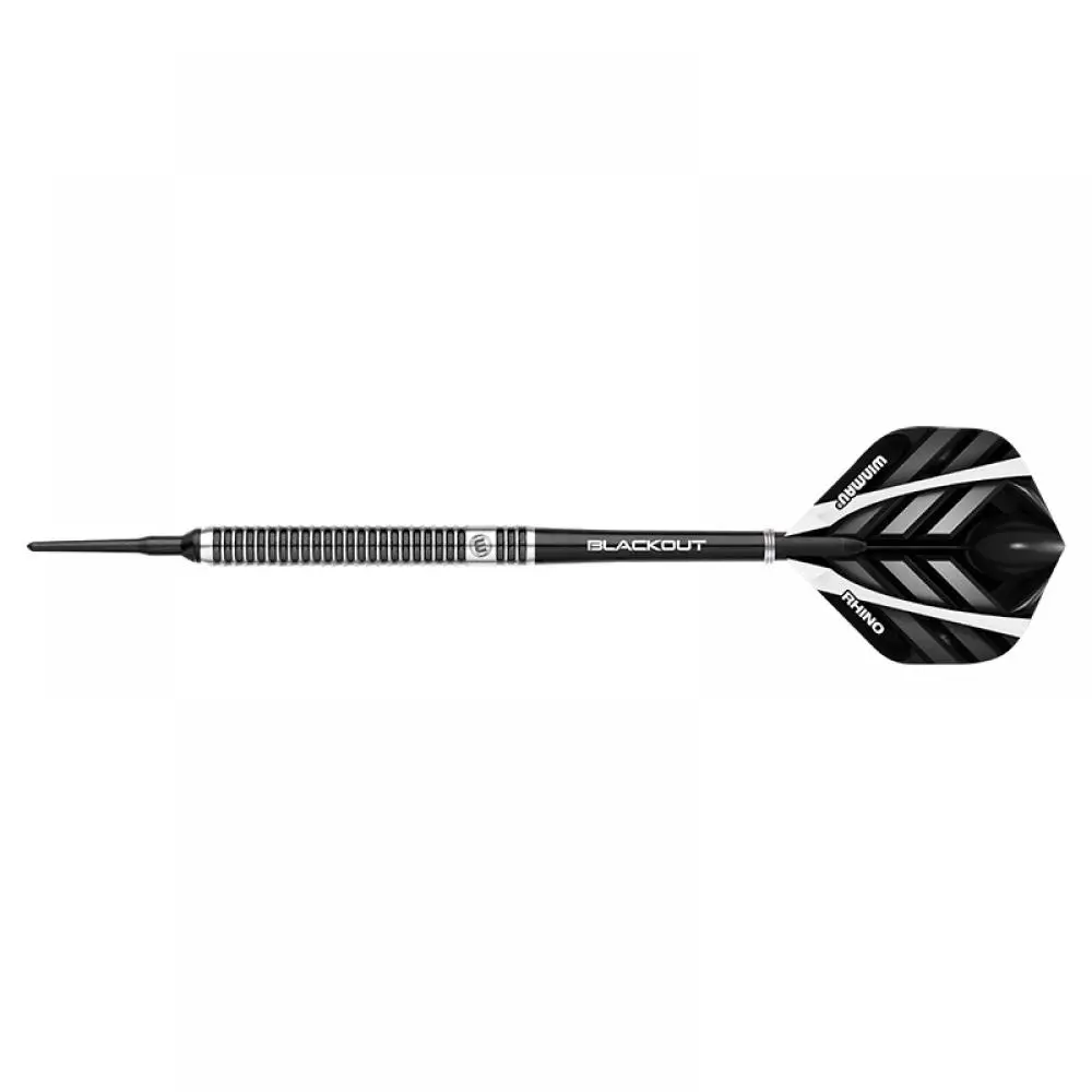 Winmau Blackout darts 18gr 2061.18 brand, Winmau, weight, 18.0gr, thread type, 2BA/4mm,Material,90% tungsten, barrel length, 46 to 50mm, barrel diameter, 6.0 to 6.5 mmdarts, plastic tip darts, Winmau plastic tip