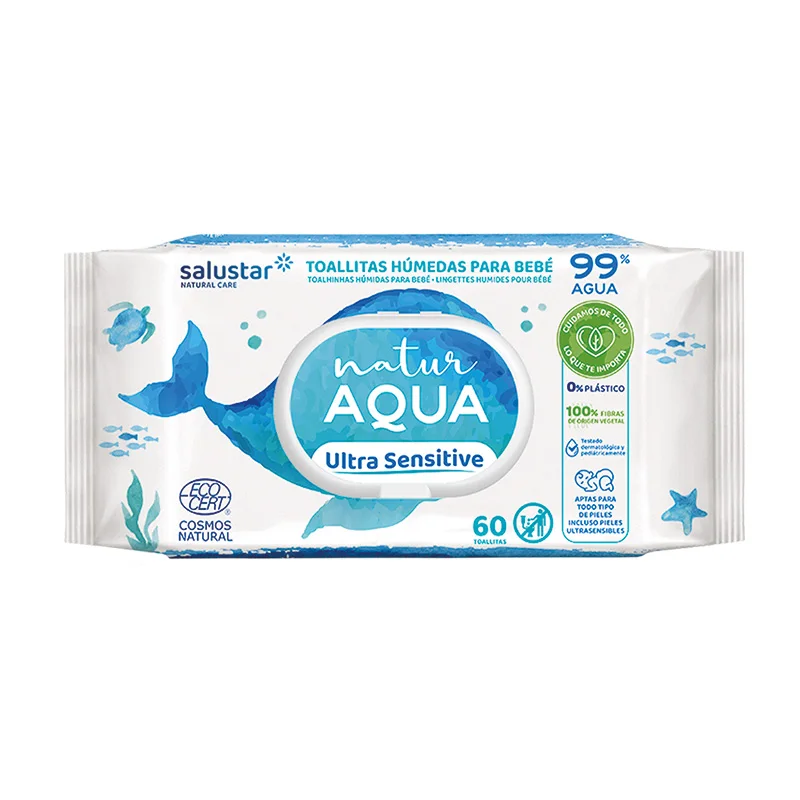 PACK AHORRO - 12 x 60 unidades Toallitas húmedas salustar aqua Brevia