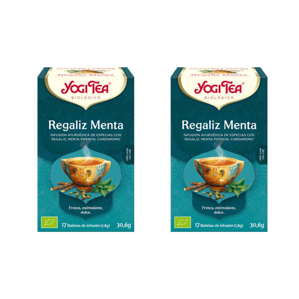 Té Regaliz Menta  Packs 2   Respiración para la calma y toma de consciencial  17 bolsitas de infusión  YogiTea