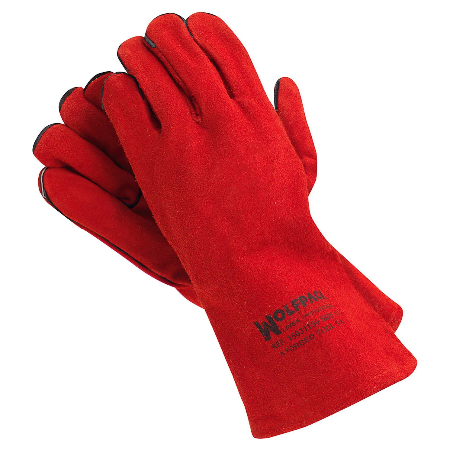 SANCO STORE - WOLFPACK LINEA PROFESIONAL Guantes Soldar Denso Rojo Largo (Par)