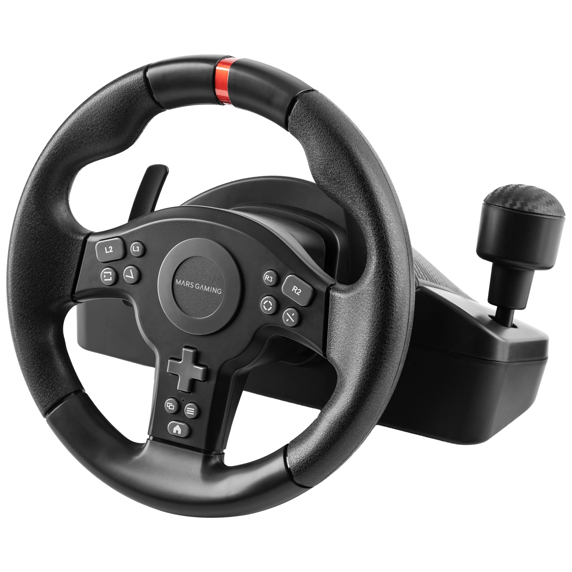 Mars Gaming MWH-RSXONE, Volante SimRacing, Zero Dead Zone y Giro 270°, Vibración DriveSense, Palanca Secuencial + Levas, Pedalera XL con Reposapiés, PC|PS3|PS4|Xbox One|Xbox Series X-S|Switch|Switch
